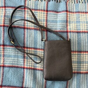 Quince Black Italian Leather Crossbody Bag